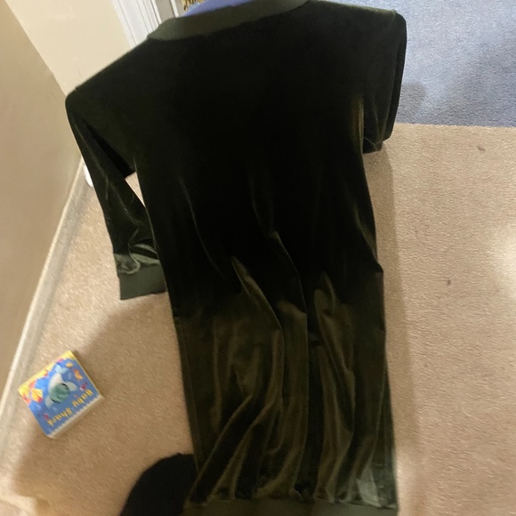 green velvet button through velvet dress - Picture 3 of 4